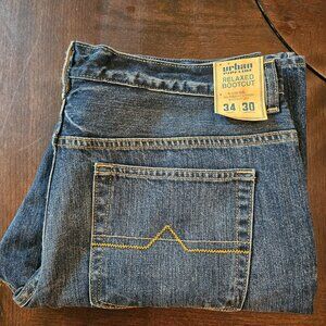 Mens Urban Pipeline Relaxed Hip Bootcut Leg Low Rise Jeans 34x30